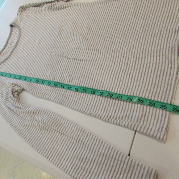 Gap Gray/White Striped Cotton StretchThermal Tee Small - Picture 16 of 16